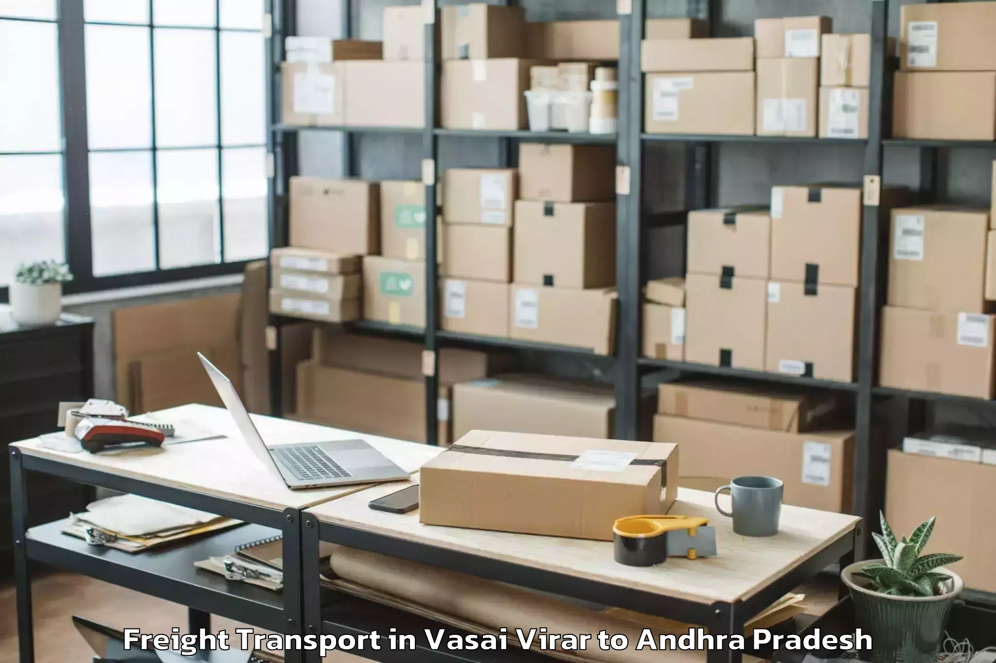 Top Vasai Virar to Kovvur Freight Transport Available